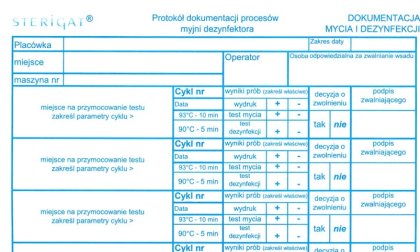 Protokół dokumentacji myjni dezynfektora Dezypro