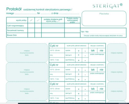 Koperta dokumentacji procesu sterylizacji