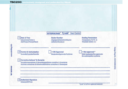 Arkusze kontroli zgrzewu W.TSC 200 - opakowania do plazmy